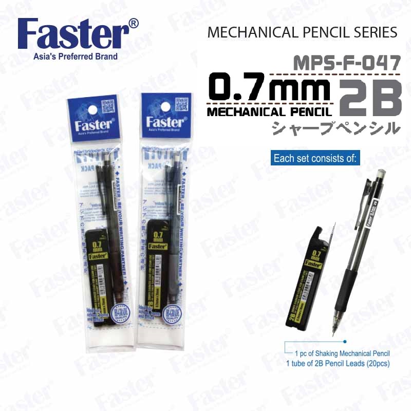 Faster MPS-F-047 Mechanical Pencil 0.7mm (1 Set/Pack) | Shopee Malaysia