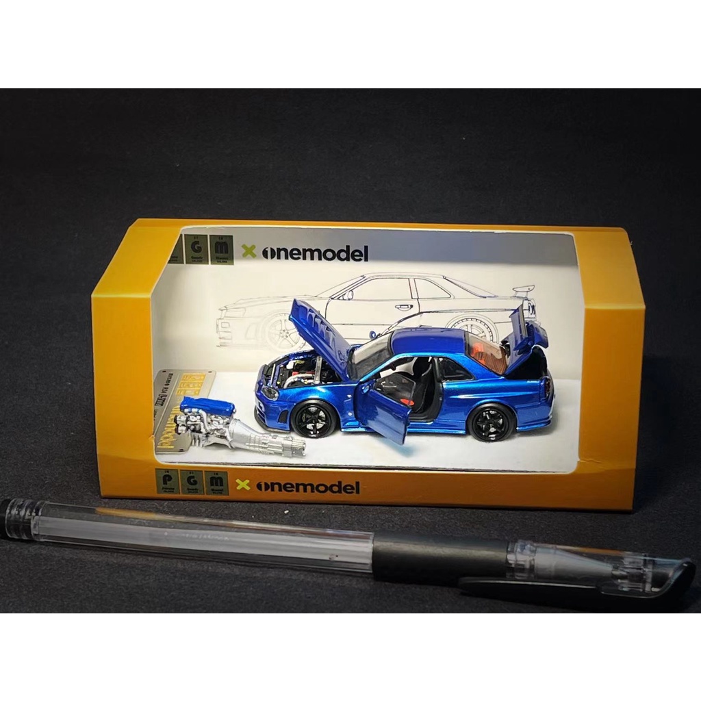 MÔ HÌNH 1:64 PGM X ONE MODEL - Nissan R34 Z-Tune Midnight Puprle  Full Open) I.486075182