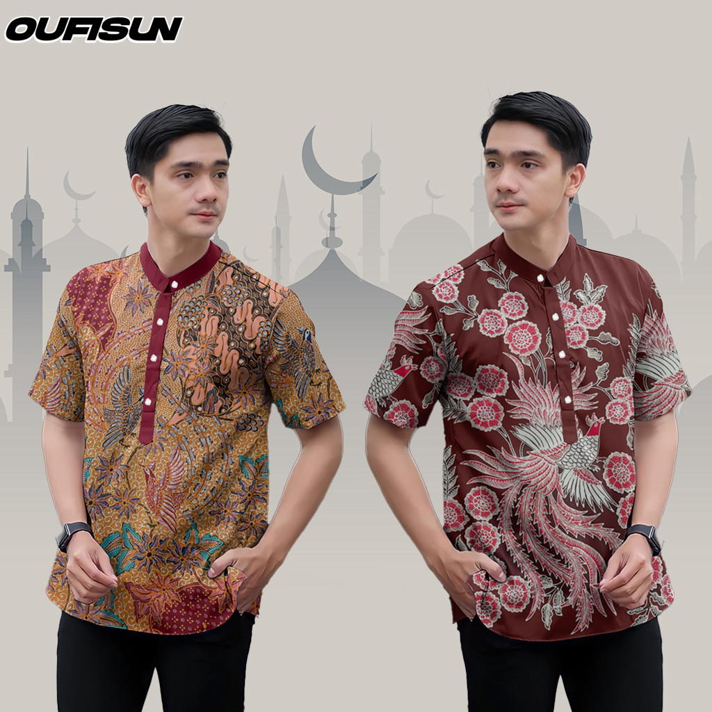 Raya 2025 Ramadan Festival Button Stand Collar Short Sleeve Top for Men ...