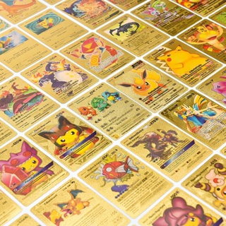 10-54Pcs Spanish Pokémon Cards Pokemon Pikachu Cards Original Spanish  Pokemon Cards Gold Metal Pokemon Card