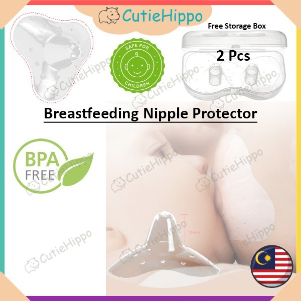 2 x Silicone Nipple Shields Protectors Shield Breast Feeding for