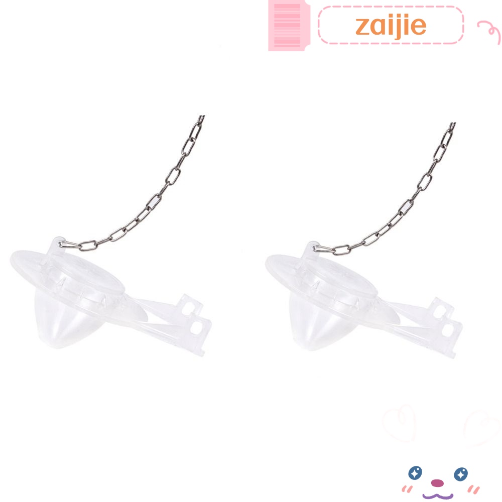 ZAIJIE 2 Pcs Toilet Drain Valve, with Stainless Steel Chain with Hook