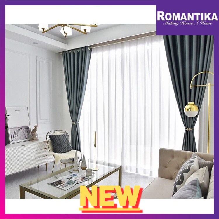 Romantika Loren Curtain Eyelet Velvet Premium Curtain Diamond Grey