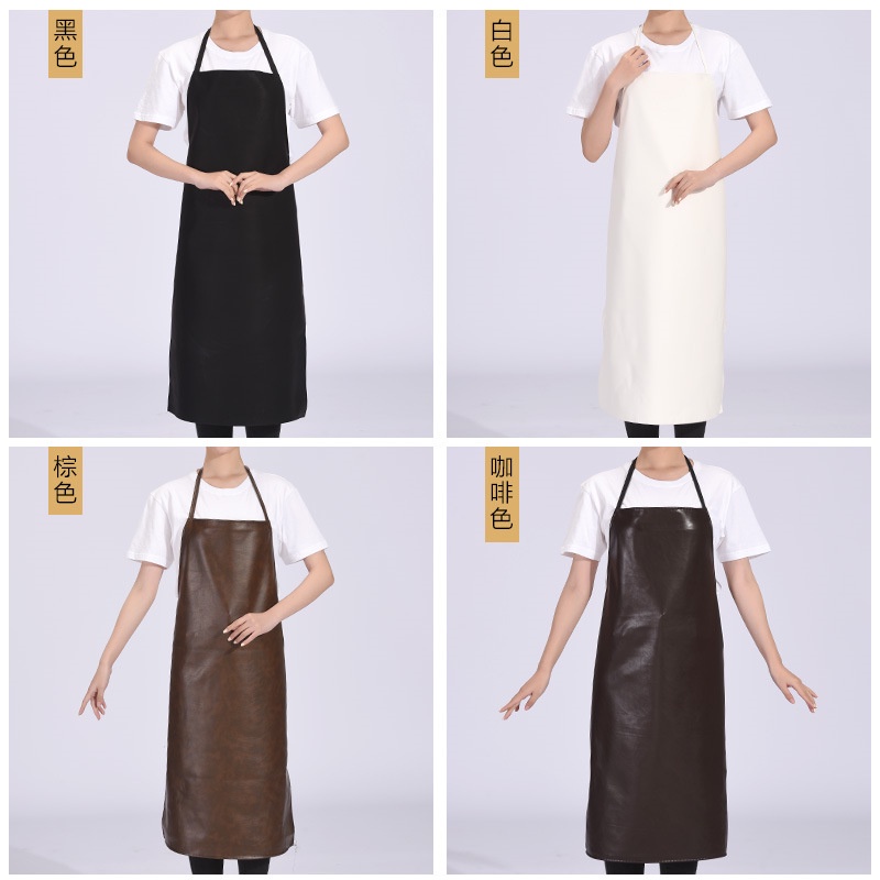 Ready Stock pu Leather Apron Waterproof Oil-Proof Thickened Food ...