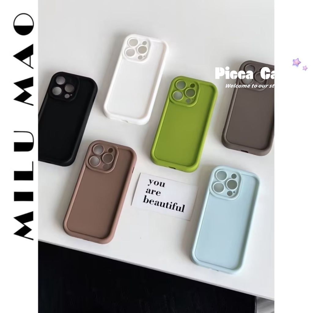 Angel Eyes Simple Makaron Solid Color Wine Red Case For Redmi 9a 12 12c 
