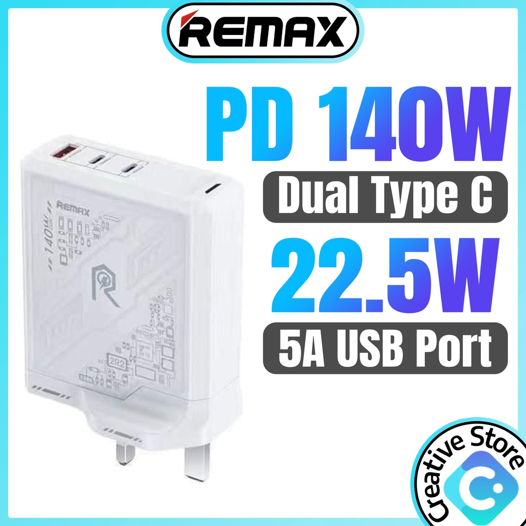 Original Remax Charger Type C Charger 140W PD Fast Charging Charger ...