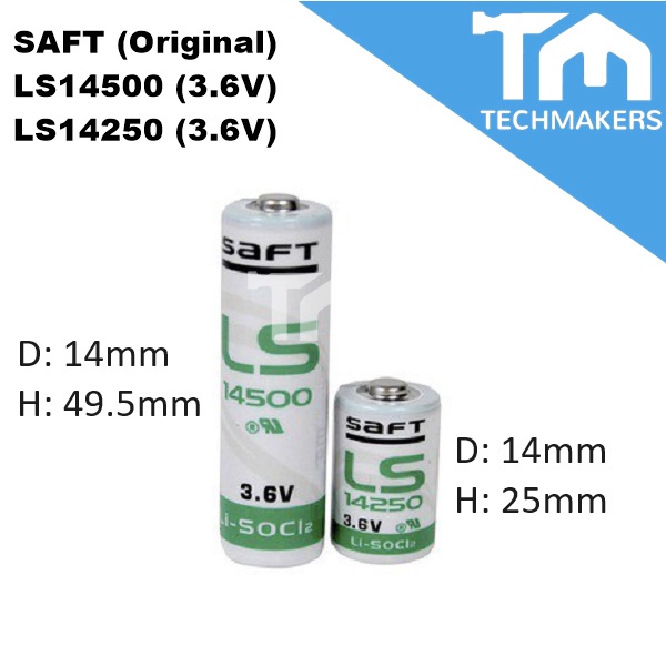 Saft Original LS14500 LS14250 LS 14500 LS 14250 1/2AA Li-SOCI2 3.6V Lithium Ion Battery PLC Automation CNC Machine DIY