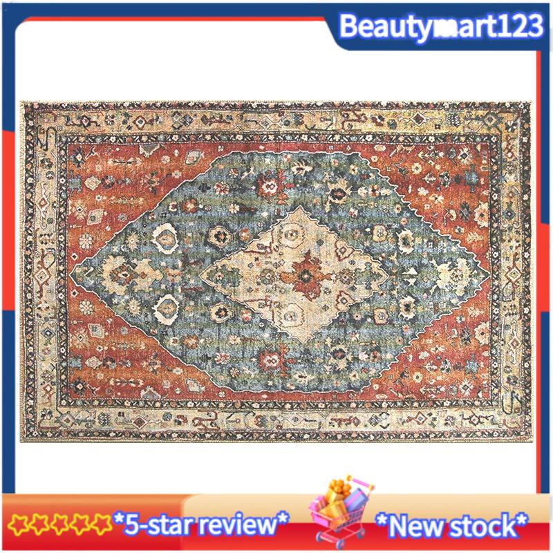 【BM】Distressed Entryway Rug Doormat Bohemian Faux Wool Floor Carpet for