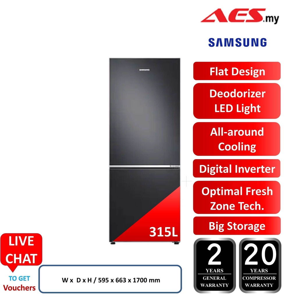 SAMSUNG RB30N4050B1/ME 315 LITRE OPTIMAL FRESH ZONE BIG VEGE BOX