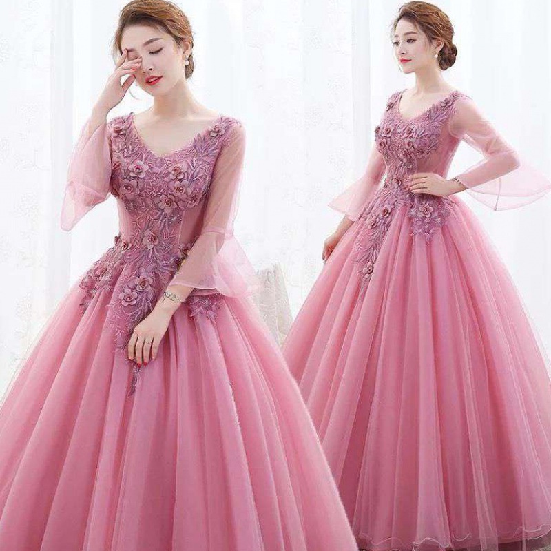 5 Colour Emcee Full Dress Banquet Dinner Dress Formal Evening Dress ...