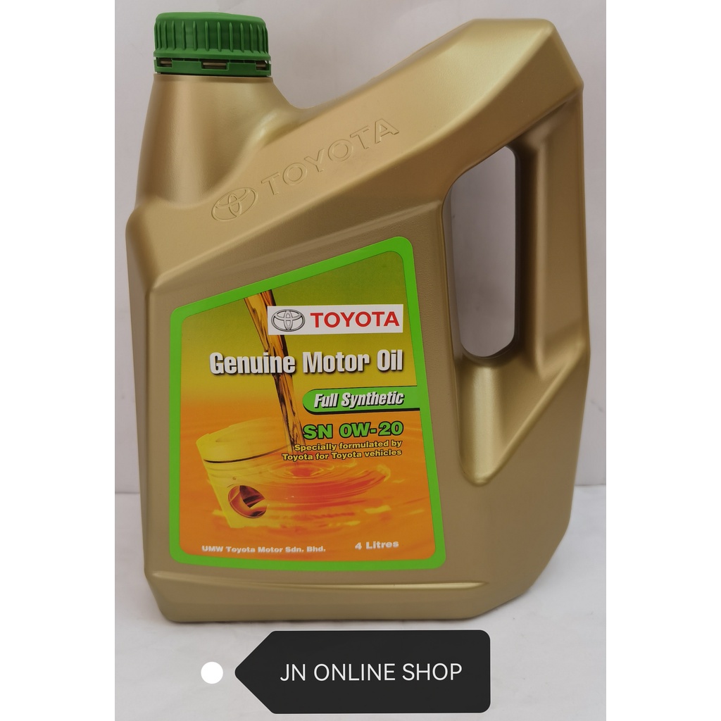 Toyota SAE 0W-20 API SN Fully Synthetic Engine Oil (4 Litre) "Original ...