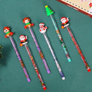 1pc Multicolor Christmas Santa Claus Snowman Shaped Eraser