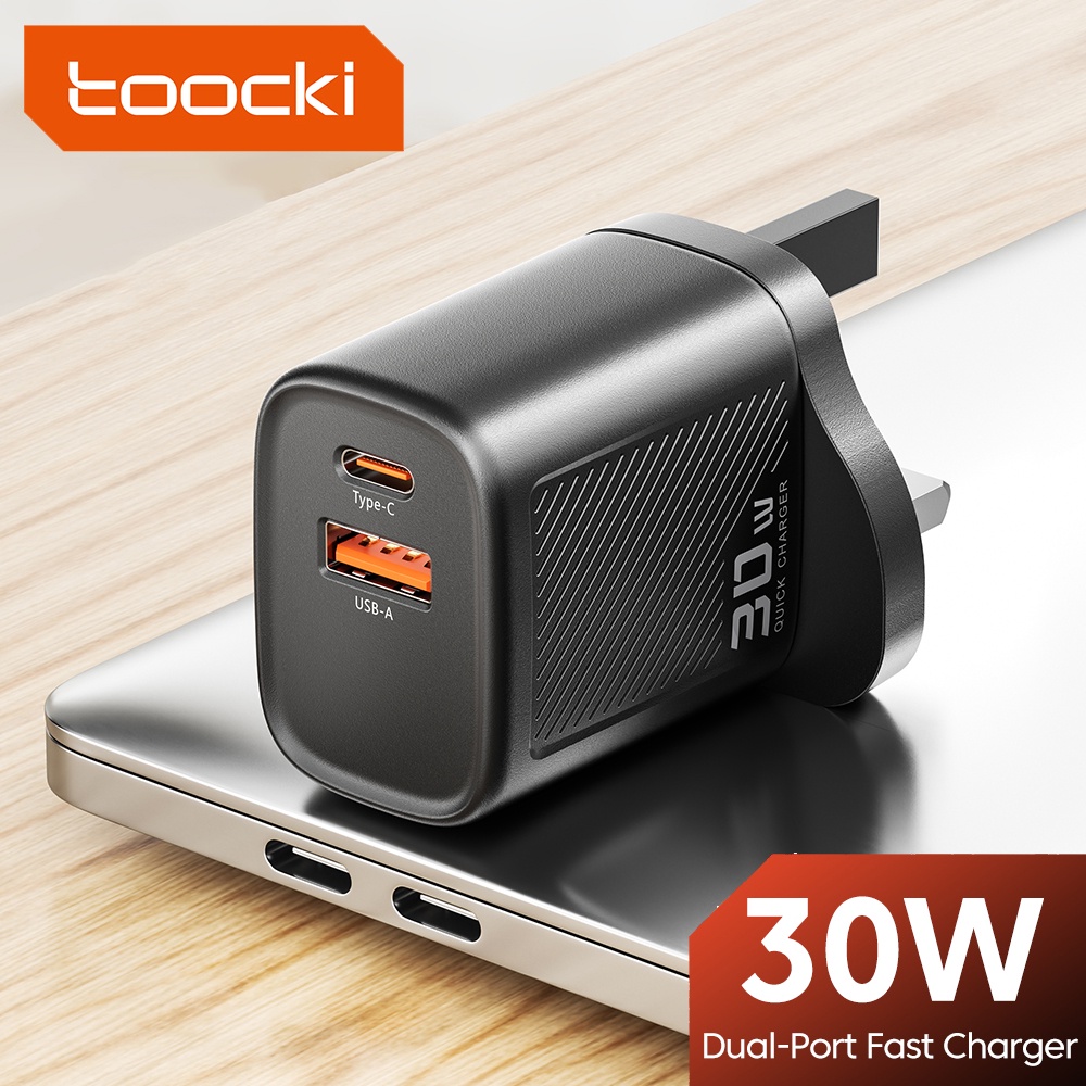 Toocki Pd W Gan Fast Charger Usb Type C Dual Port Mini Travel Wall Adapter Shopee Malaysia