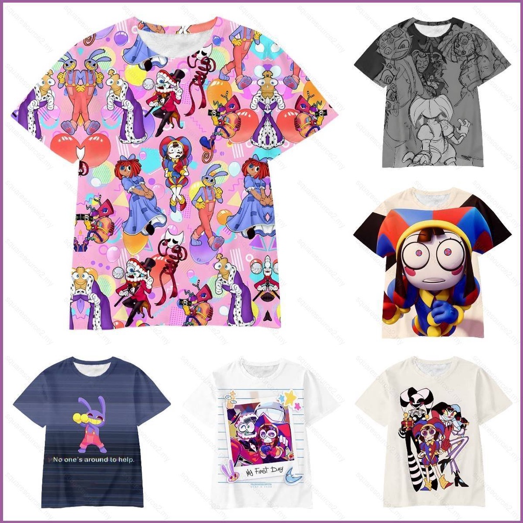 SQ2 The Amazing Digital Circus Kid Shirt Cosplay 3D Tee Unisex Cartoon ...