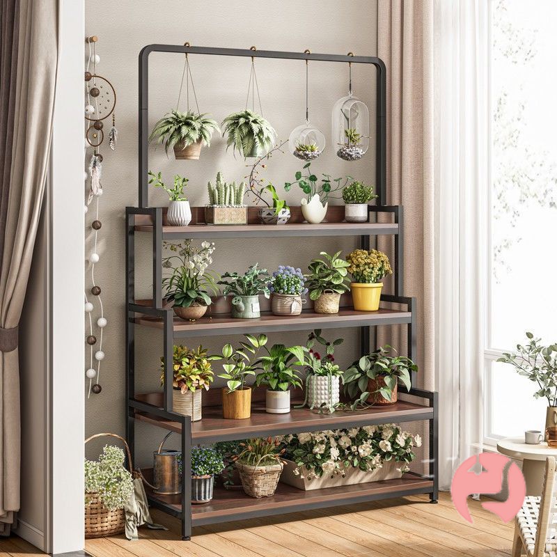 Simple flower rack storage rack balcony flower pot rack iron hanging ...