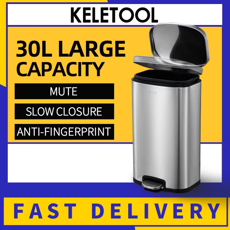 Tong sampah Stainless Steel trash can Metal folding handle Removable ...