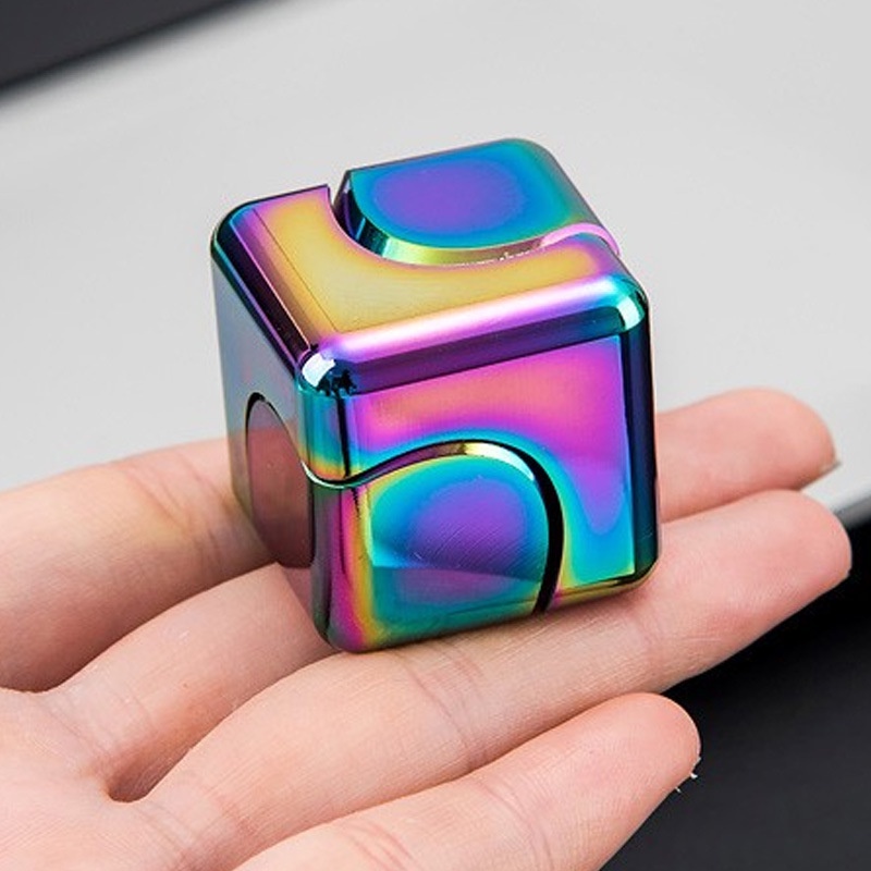 Metal Cube Rotating Fingertip Gyroscope Fidget Anti Stress Toys Adult ...