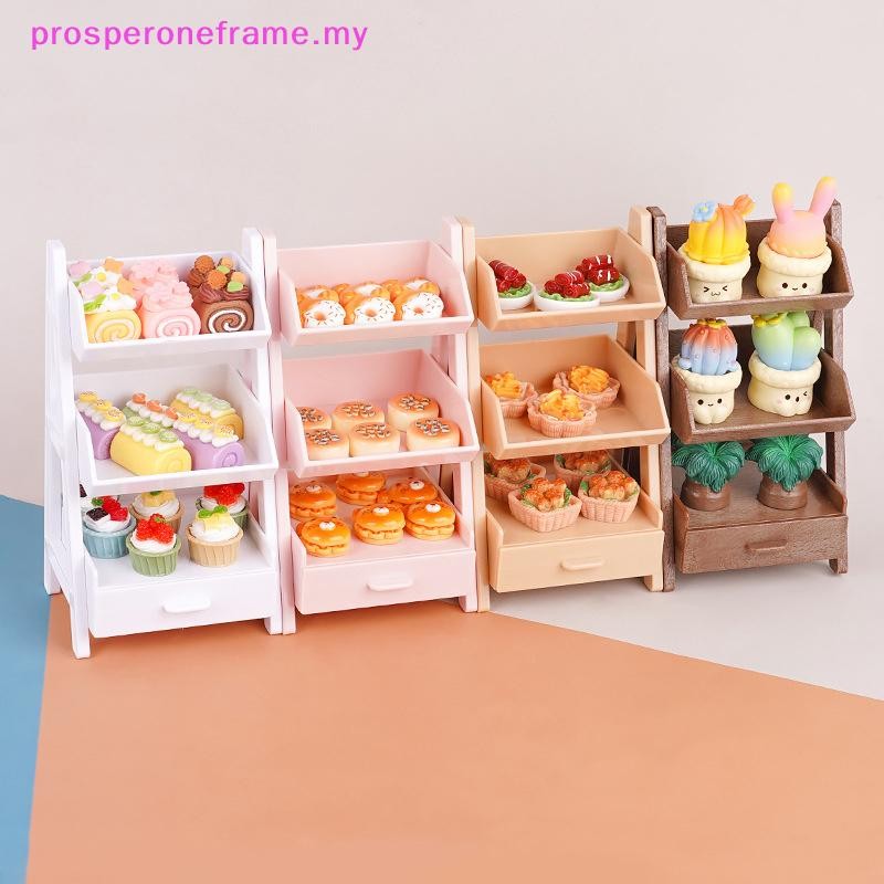prosperoneframe 1/12 Dollhouse Mini Flower Rack Storage Shelf Model ...