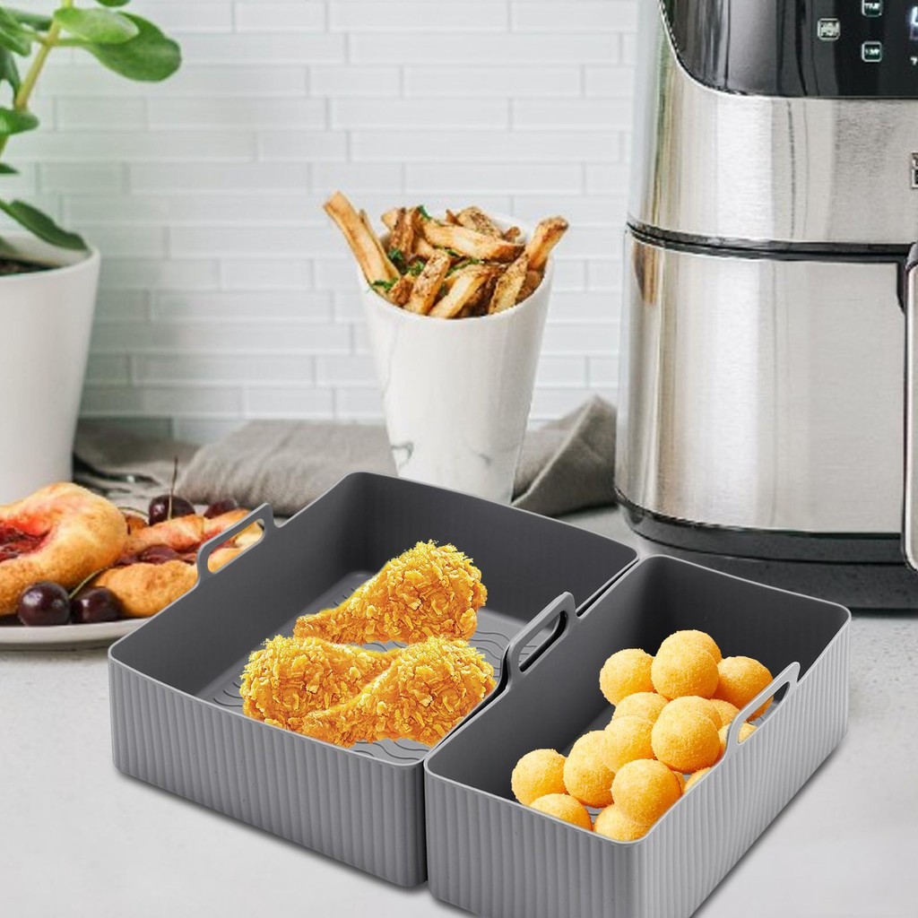 thumbnail image 2 of EEEKit 2-Pack Air Fryer Silicone Liners – Non-Stick, Reusable, BPA Free – 7 Inch 2 of 5