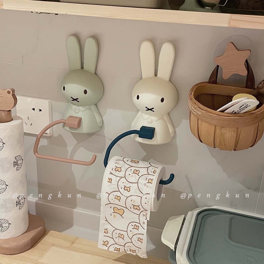Cute Contrast Color Rabbit Towel Rack Kitchen Towel Rack Roll Paper ...