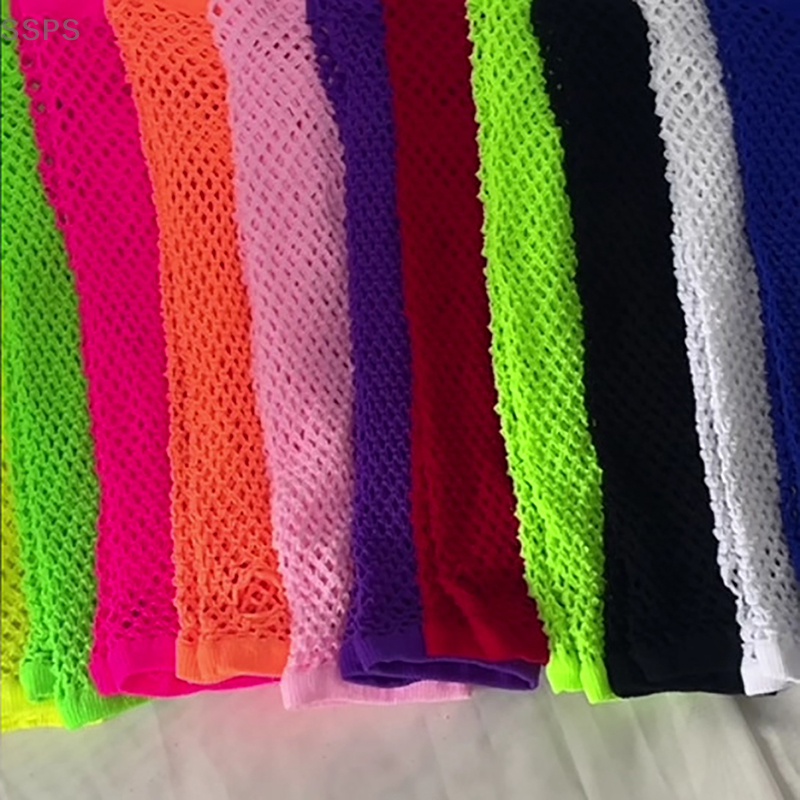 [SSPS] 1Pair Womens Long Net Gloves Fingerless Mesh Gloves Punk