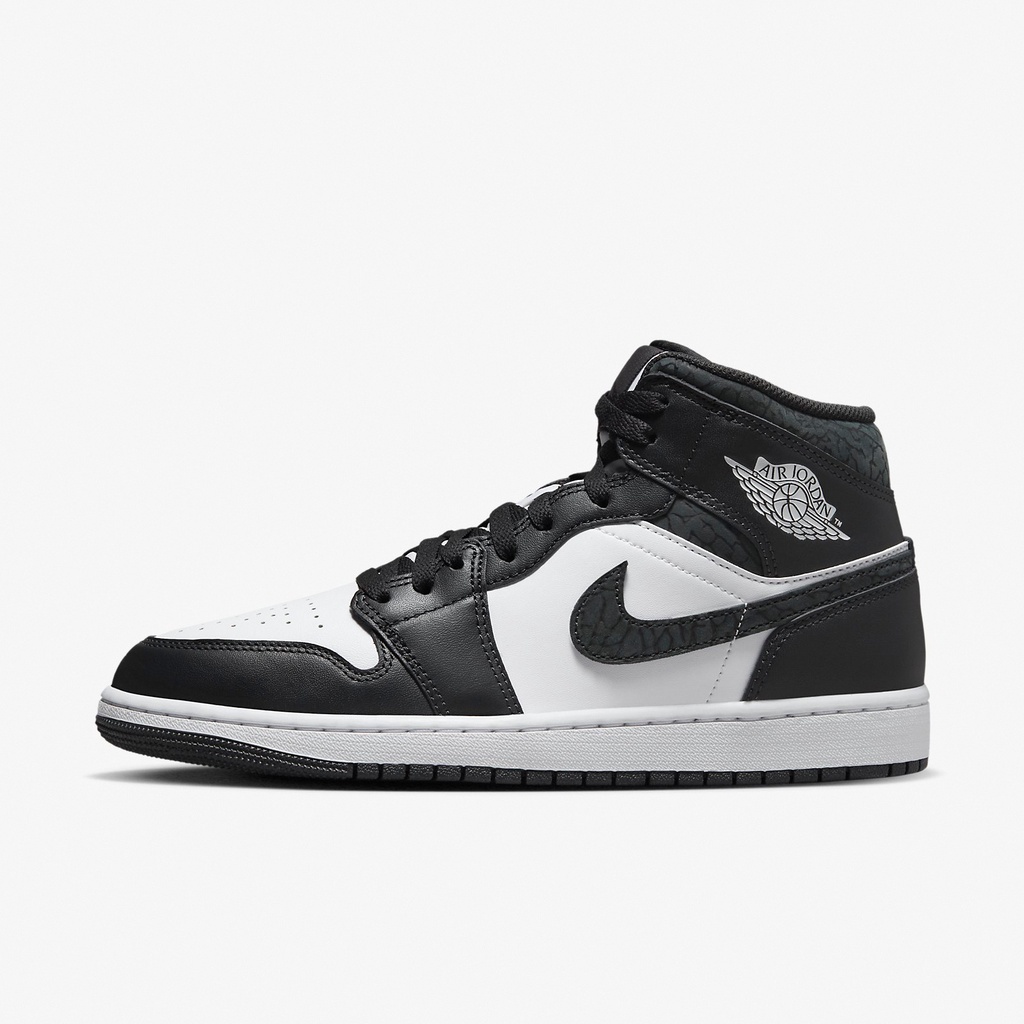 Nike Air Jordan 1 Mid SE Black White Panda Burst Crack AJ1 Men's Shoes ...