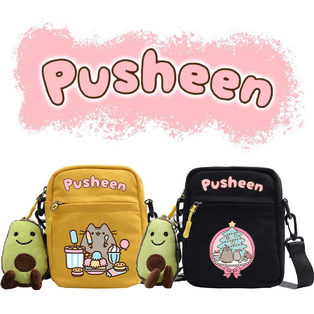 Pusheen Kids Cute Messenger Bag Canvas Shoulder Bags Cartoon Printed