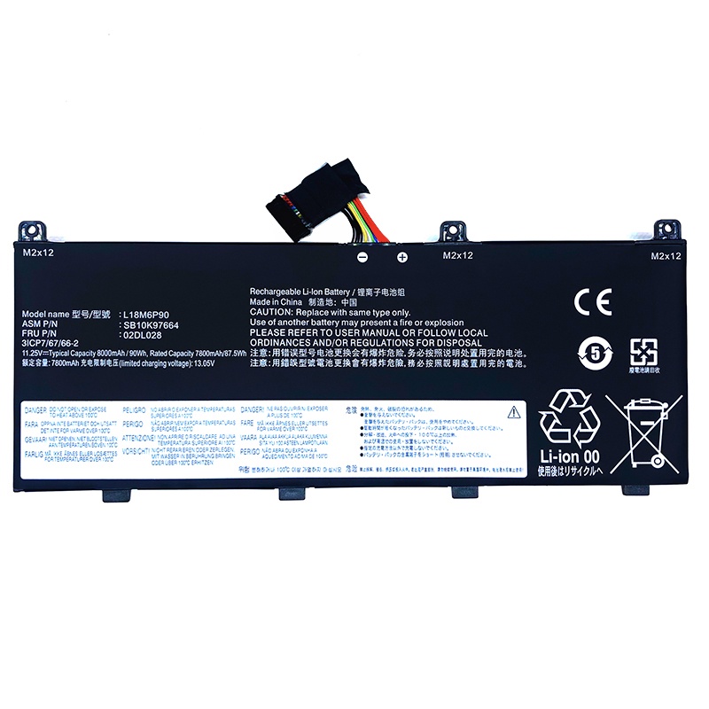 Lenovo Thinkpad P53 L18M6P90 SB10T83144 02DL028 L18C6P90 battery ...