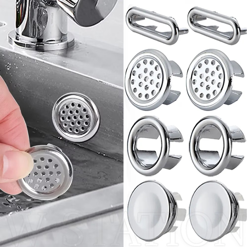 Bathroom Sink Basin Overflow Cover / Sink Overflow Ring Insert Plastic Spares / Kitchen Sink