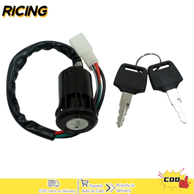 RAC 4 Wires Universal Ignition Keys Start Switch Lock Starter Parts