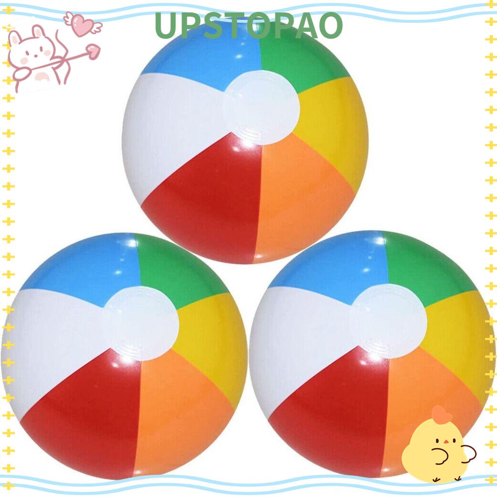 UPSTOPAO Inflatable Beach Ball, Big 40cm Rainbow Beach Ball, Fun Party