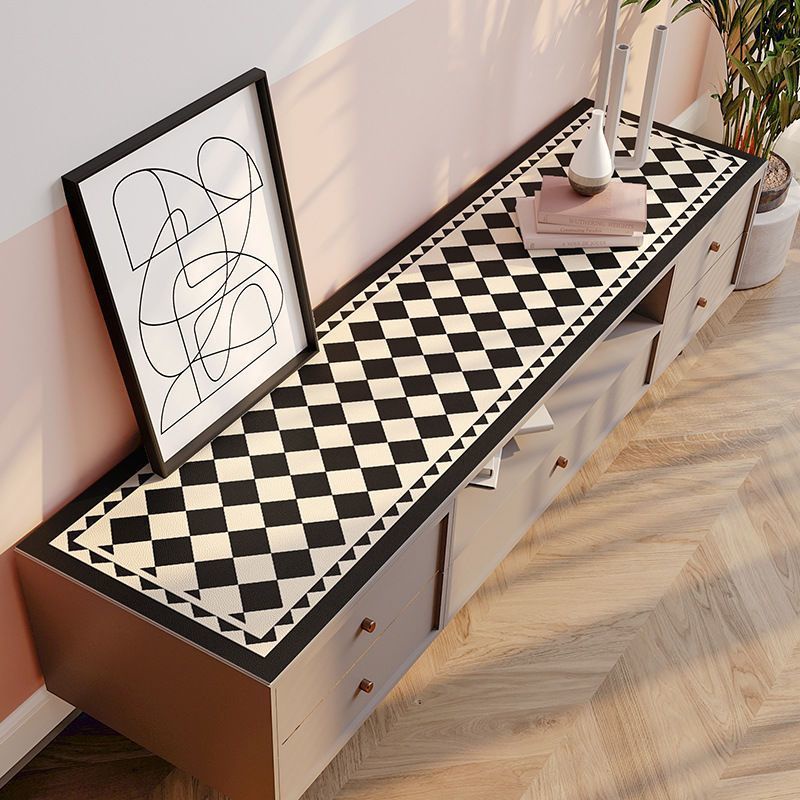 Light Luxury Retro Checkerboard Table Mat TV Cabinet Dining Table ...
