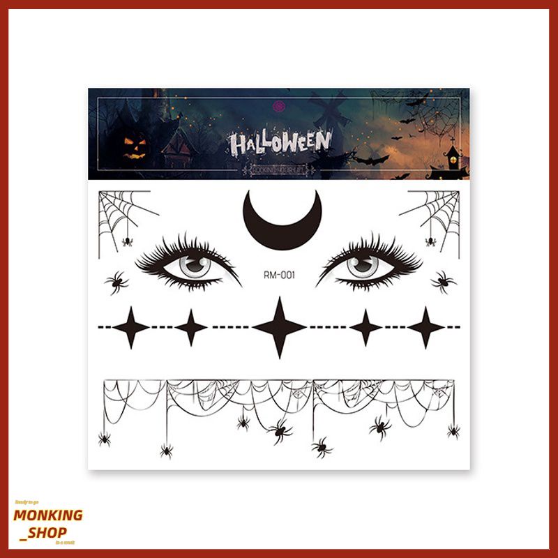 Trending Halloween Face Stickers Waterproof Costume Accessories Halloween Makeup For Kids Opp