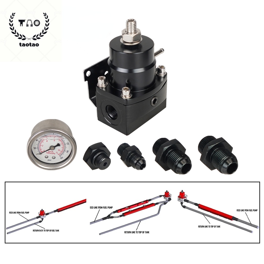 car Adjustable Fuel Pressure Regulator with White Oil Gauge With AN8/10 ...