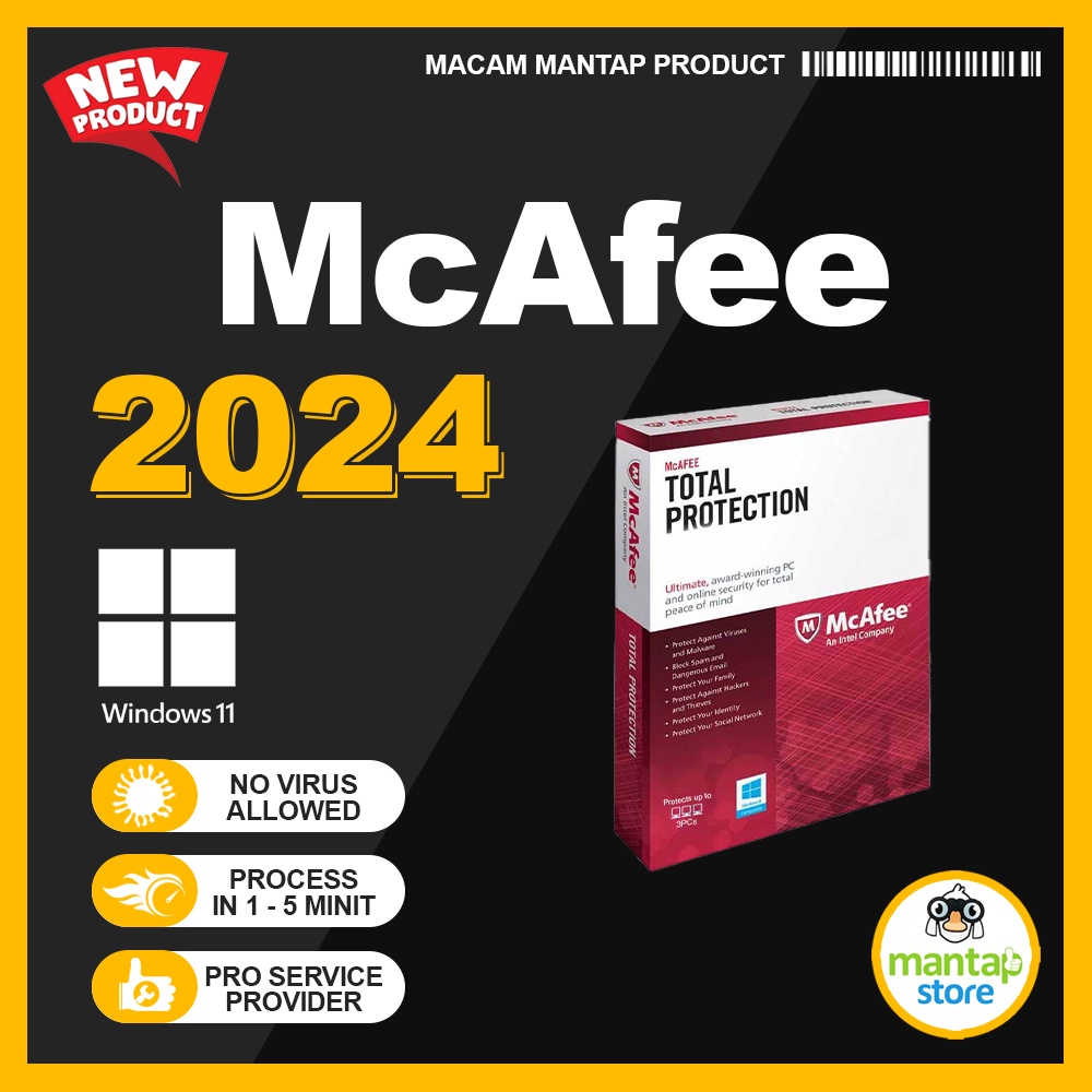 MCAFEE TOTAL PROTECTION 2024 ORIGINAL ANTIVIRUS 💻 FULL PROTECTION 💻 LIFETIME PREMIUM 💻 Shopee