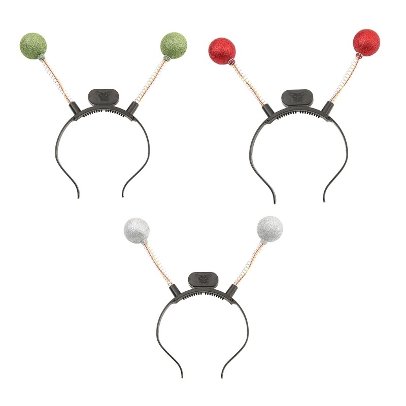 Halloween LED Alien Antenna Headband Glitter Hairband Cosplay Costume