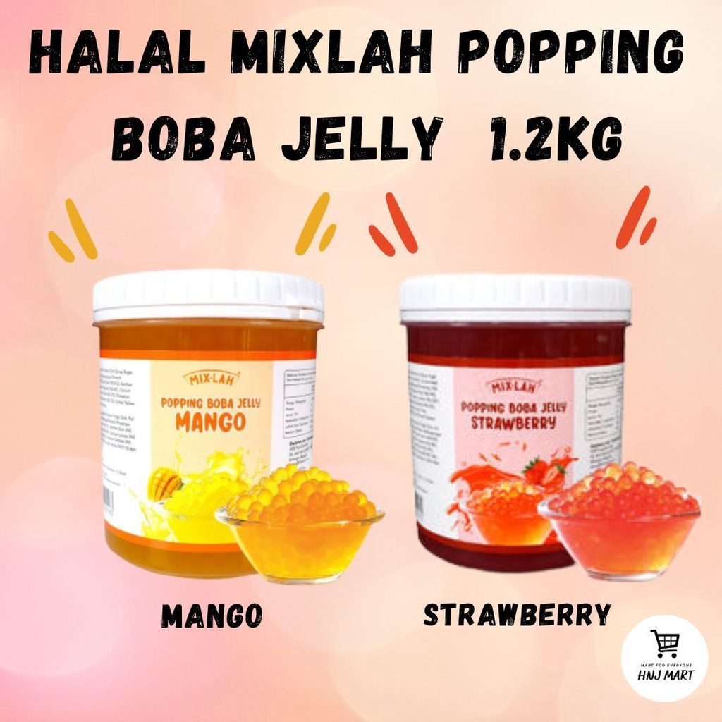 HALAL MIXLAH POPPING BOBA JELLY STRAWBERRY/ POPPING BOBA JELLY MANGO 1