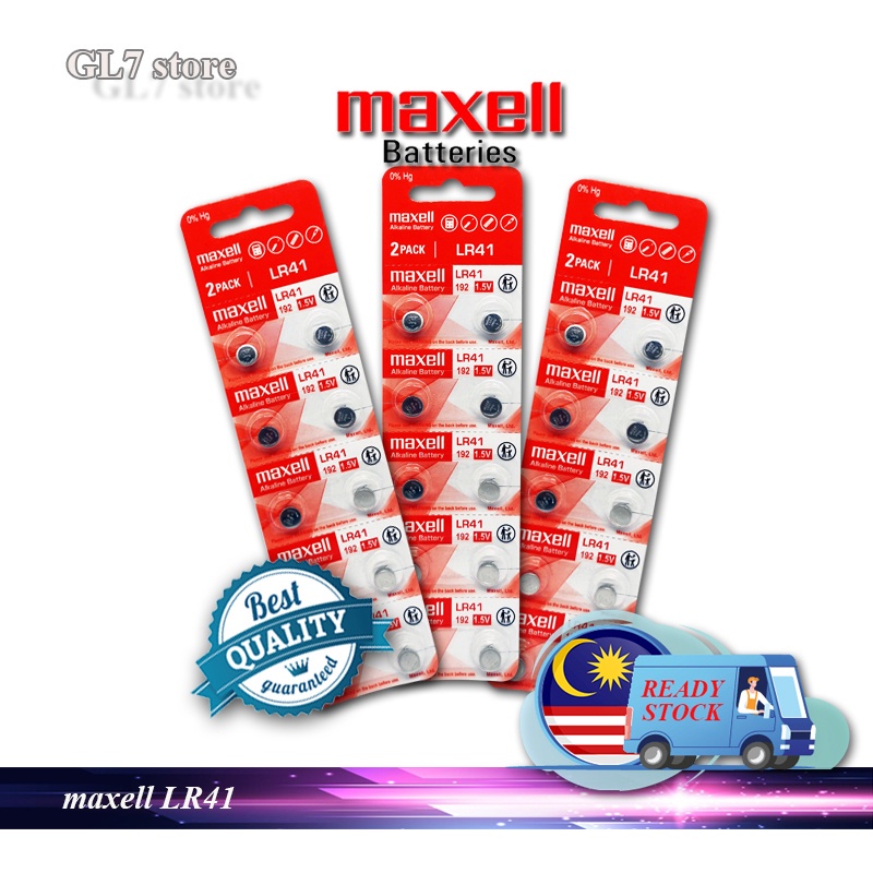 MAXELL GENUINE BUTTON CELL ALKALINE BATTERY 1.5V LR41 AG3 LR736 392A