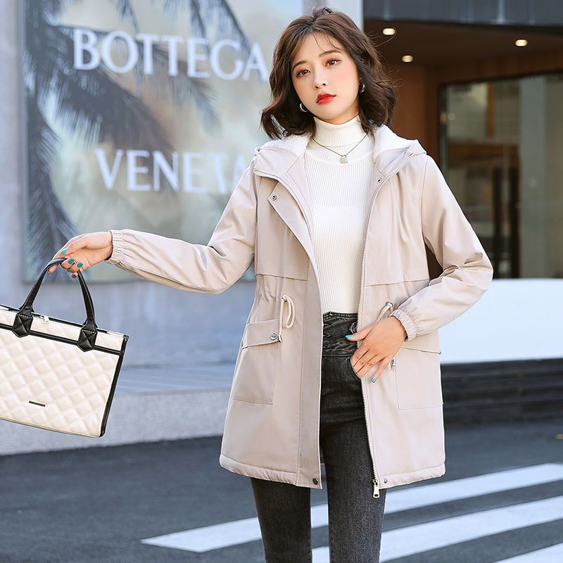 Women s Winter Fleece Trench Coat Coat Latest Western Style Leisure Loose Hooded Coat Thickened All Matching Mid Length Coat Shopee Malaysia
