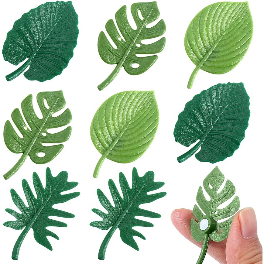 8pcs Plant Refrigerator Mini Cute Tropical Leaves Fridge