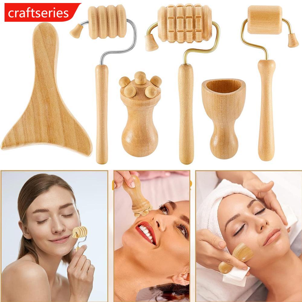 CRAFTSERIES Beech Wooden Body Roller Massager Therapy Massage Tool Face