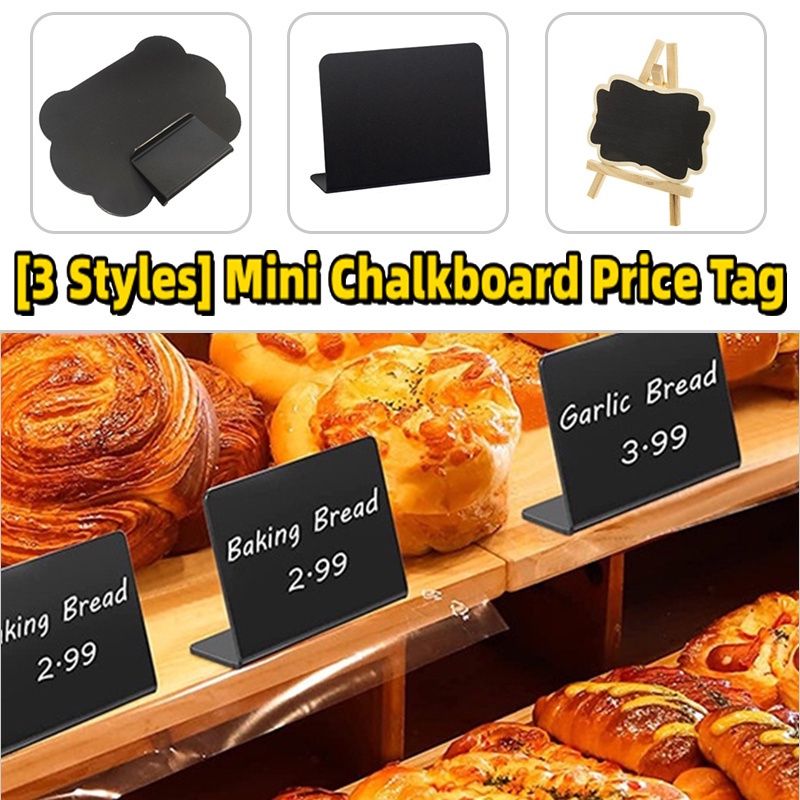 [3 Styles] Mini Chalkboard Price Tag Food Label Rewritable Bakery
