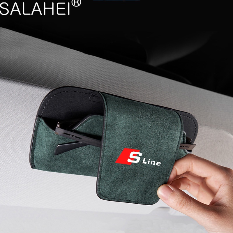 Car Sun Visor Glasses Case Eyeglass Holder Sunglasses Clip For Audi