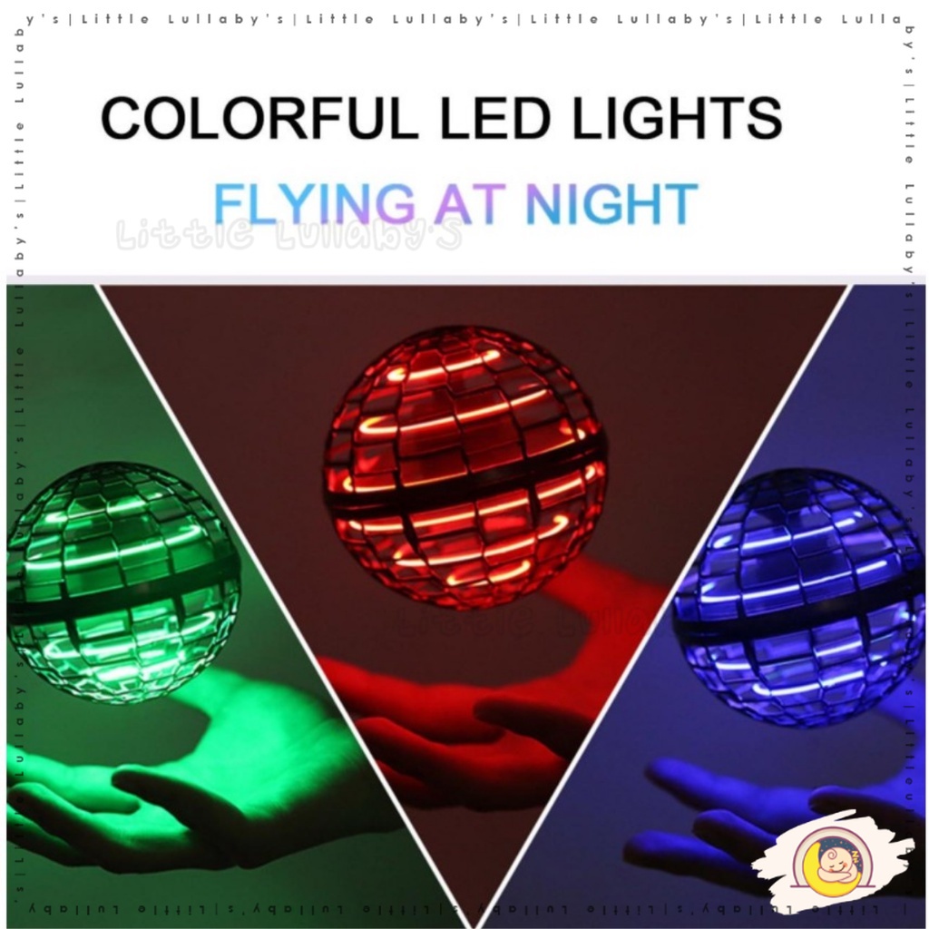 Flying Orb Toys Gyrosphere with 360° Rotate Glow UFO Flying Spinner