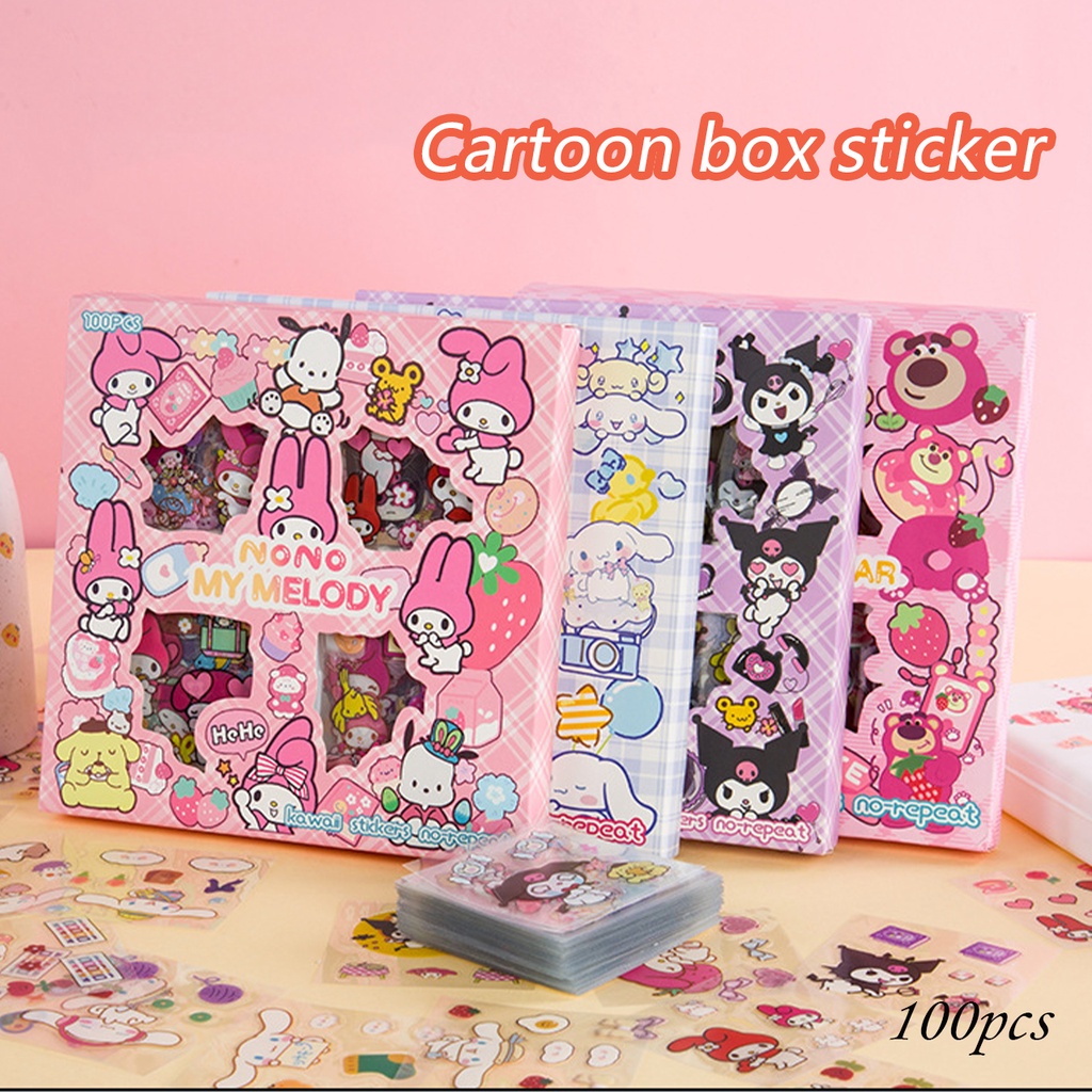 100pcs/box Cartoon pet Waterproof Sticker Sticker Gift box Set diy ...