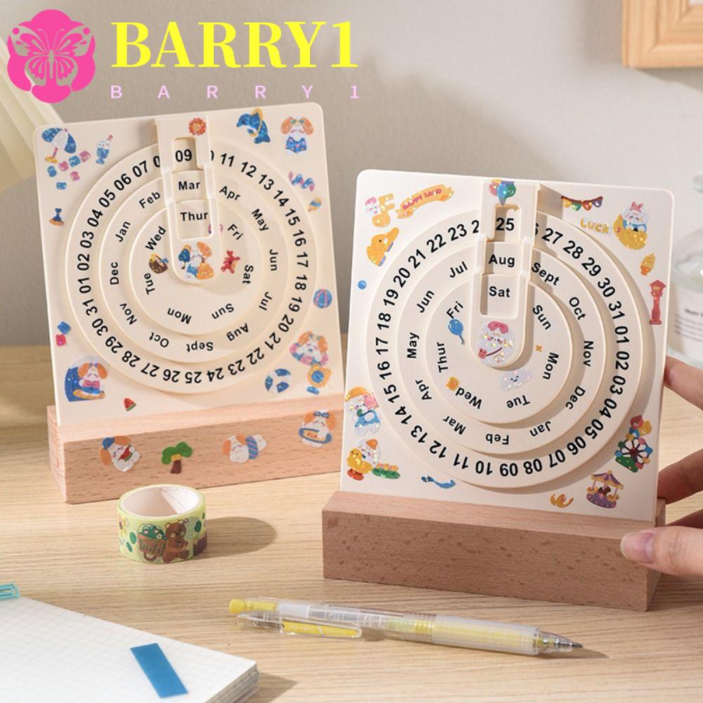 BARRY1 Wooden Wheeling Calendar, Schedule Reminder Desktop Ornaments