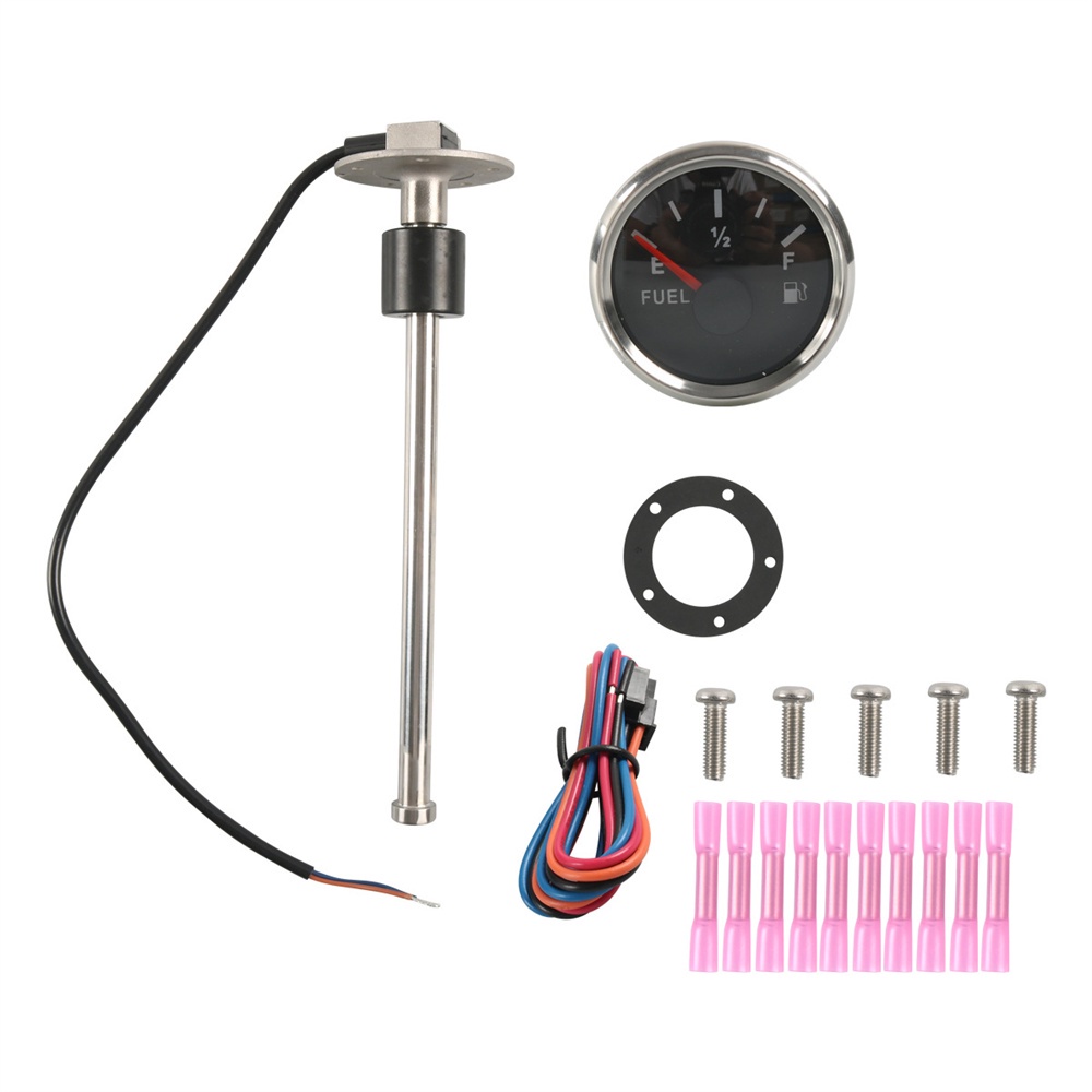 52mm Fuel Gauge Meter & 200mm Fuel Water Level Sensor Kit For Boat Car