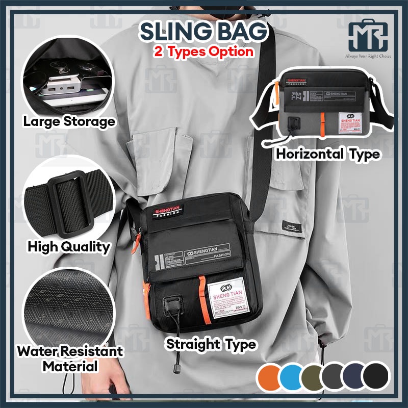 MR Korean Style Casual Sling Bag For Men Large Capacity New Waterproof  Messenger Bag Crossbody Fashion Shoulder Beg男生斜挎包