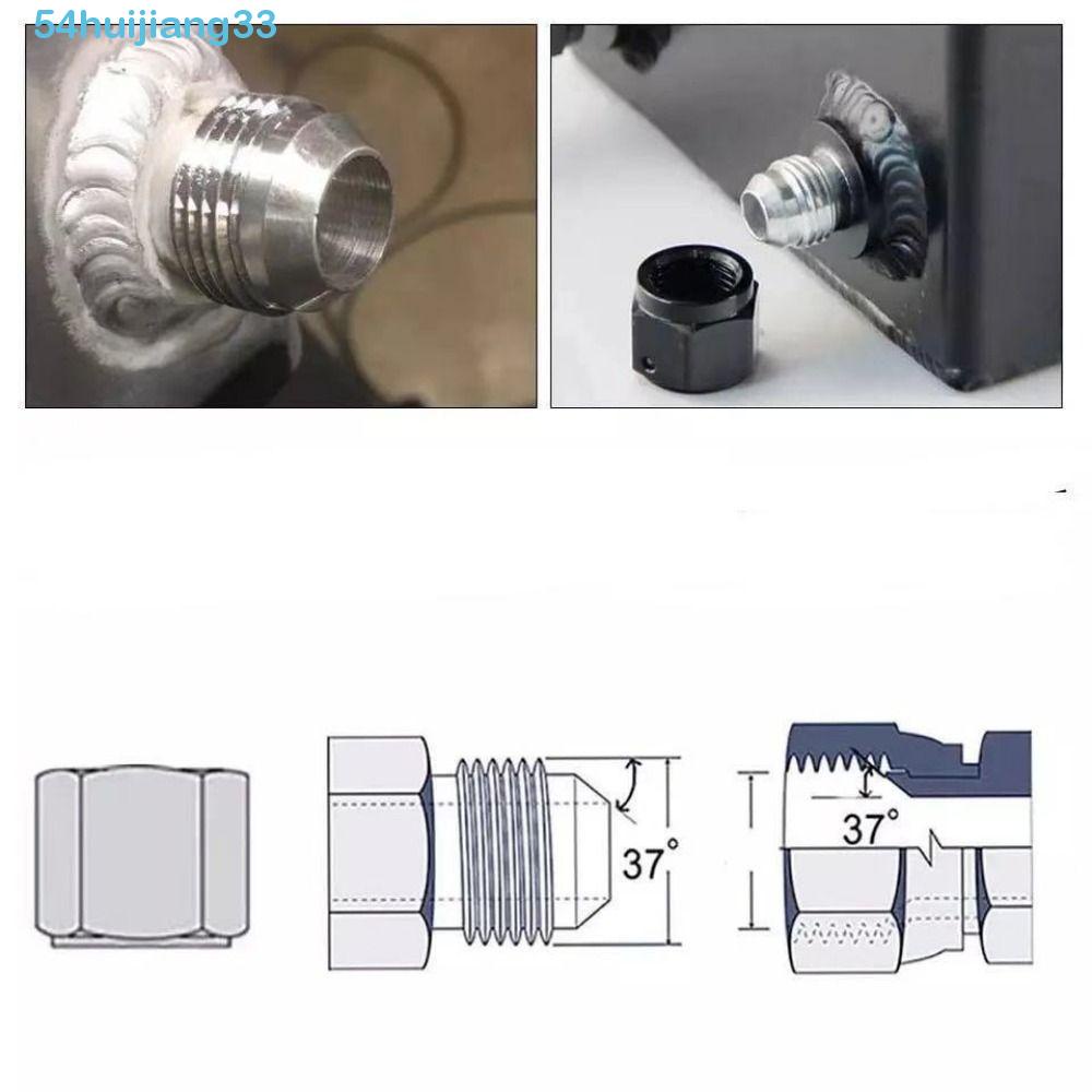 HUIJIANG Straight Male Weld Fitting Adapter, Round Base Aluminum Silver ...