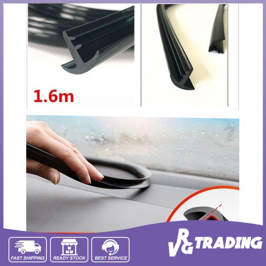 thumbnail image 2 of Universal 1.6m Rubber Dashboard Seal Strip – Push-In Fit For Windshield Gap – Noise Insulator 2 of 6